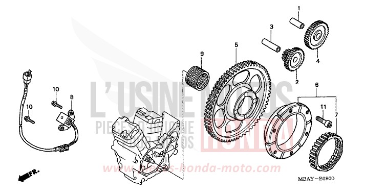 GENERATEUR D'IMPULSIONS/ EMBRAYAGE DE DEMARRAGE de Shadow Aero NOIR (NH1X) 2001